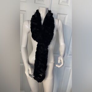 Elegant Black Rabbit Fur Scarf